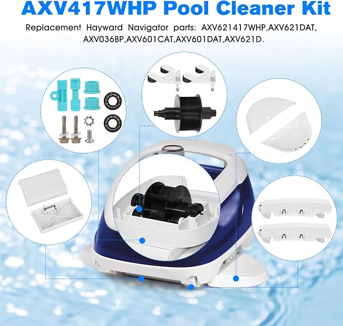 AXV417WHP Pool Cleaner Kit Replacement Hayward Pool Vacuum Parts AXV621DAT Pool Cleaner Turbine/A-Frame Kit, Fit for Hayward Navigator Pool Vac Ultra Pool Cleaner