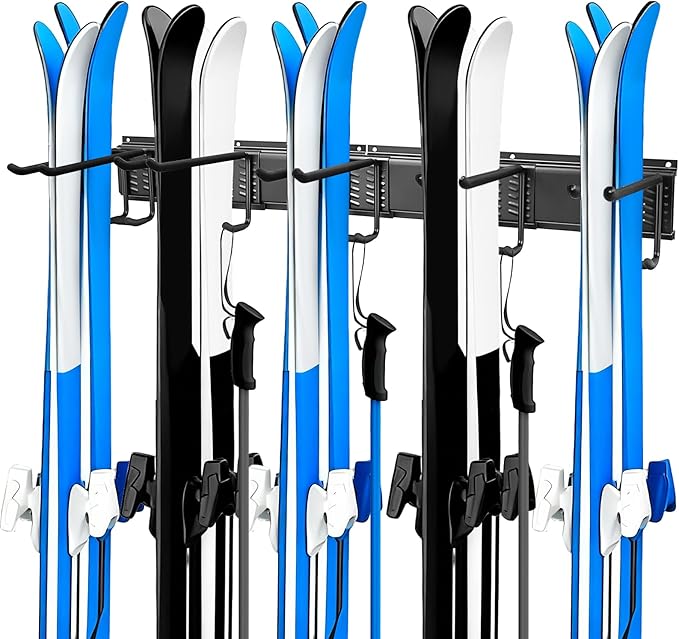 Extra Wide Tool Rack Wall Mount –Garage Storage Organization System,Shovel Holder for Garage,Shed & Barn,Organizer for Shovels,Rakes,Brooms,300 lbs Capacity,Wall-Mounted Organizer for Garage,Shed
