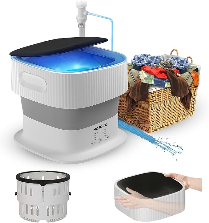 Foldable Washing Machine & Portable Clothes Dryer for Laundry, Baby Clothes, Underwear, Socks