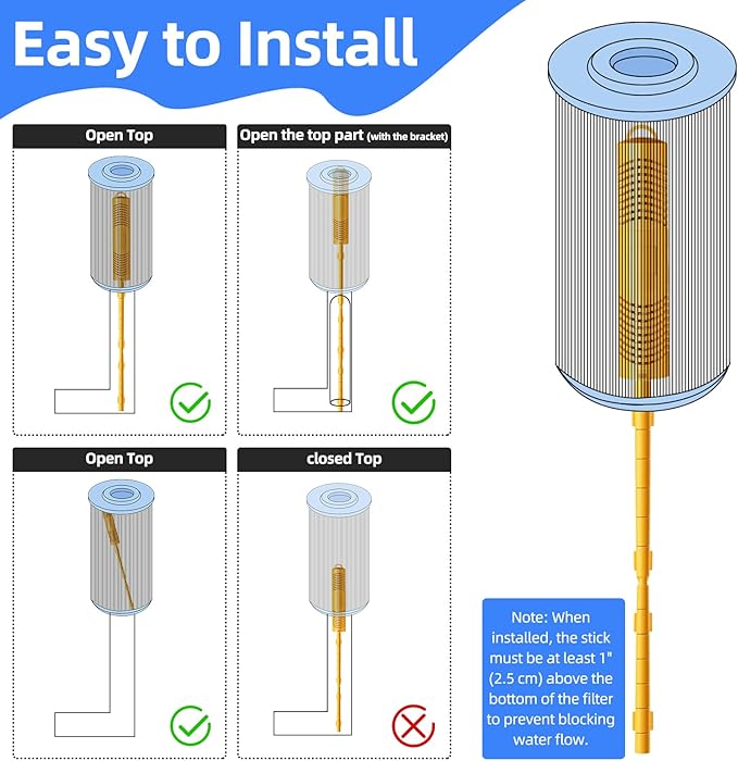vibement Spa Mineral Sticks for Hot Tub, Hot Tub Mineral Stick Filter Cartridge, with 4 Months Lifetime Universal for Pool and Hot Tub to Keep Water Clear(2pcs, Yellow)