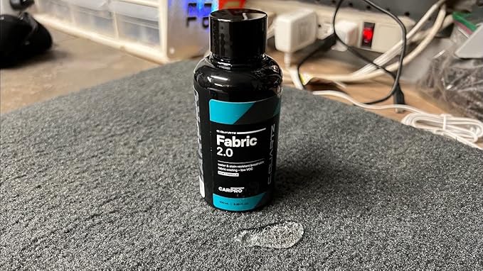 CARPRO CQUARTZ Fabric 2.0 - Upholstery Fabric Protector, Super Hydrophobic Repels Water, Stain Resistant, Resist UV Fading, Up to 12 Months, Convertible Tops, Carpets, Low VOC - 100mL (3.4oz)