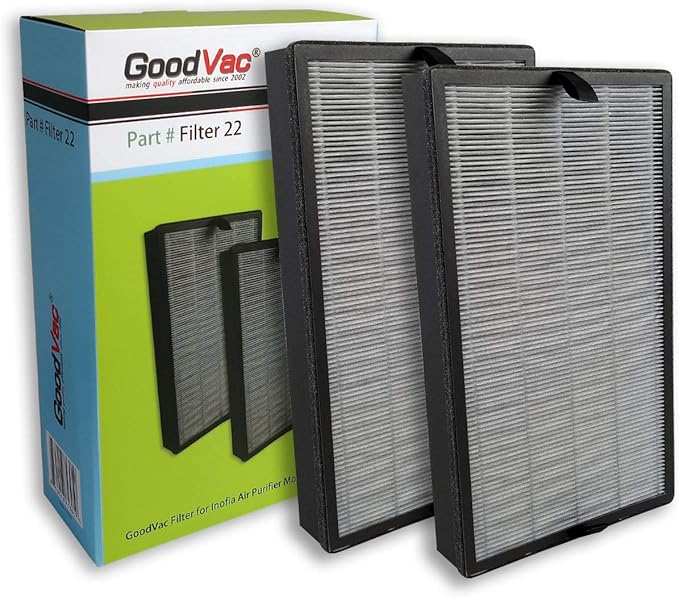GOODVAC H13 True HEPA Filter Kit (2 Filters) Compatible with Inofia 1539 (PM1539)