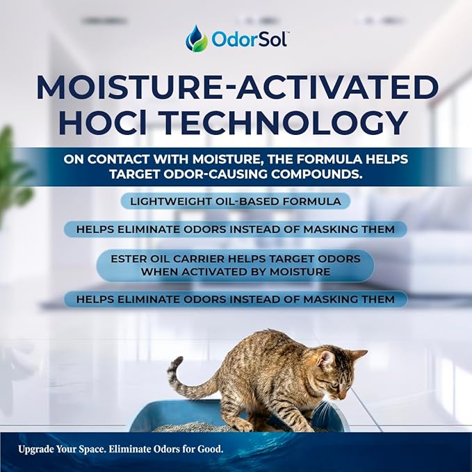 Cat Litter Odor Eliminator Spray, Oil-Based Pet Urine Odor Neutralizer for Litter Box, Cat Pee Odor Remover, Fragrance Free 16 oz Spray Bottle