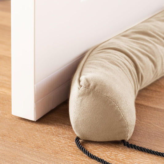 Sunolga 38" Door Draft Stopper Blocks Hot and Cold Air with Removable Washable Cover for Gaps Up to 3", All-Season Seal for Noise, Door Sweep for Bottom of Door and Window, Home Essentials, Beige