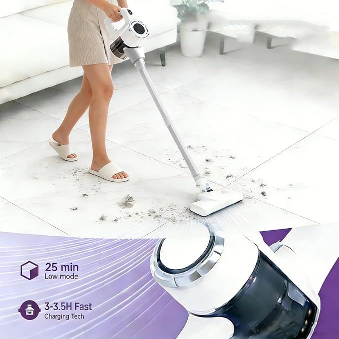 Cordless Vacuum Cleaner with Mop Function,1.5L Dust Cup, Washable HEPA Filter, Lightweight 4.27lbs Stick Vacuum for Hard Floors/Tiles + Blower Function, Water Tank & Mop Pads