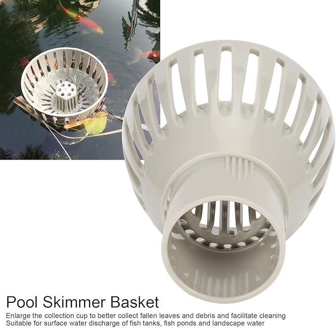 Pssopp Pool Skimmer Basket, Plastic Swimming Pool Strainer Pool Filter Debris Leaf Collector Pond Cleaning Tool Pool Supplies Skimmers Rakes Skimmers Nets [75MM]