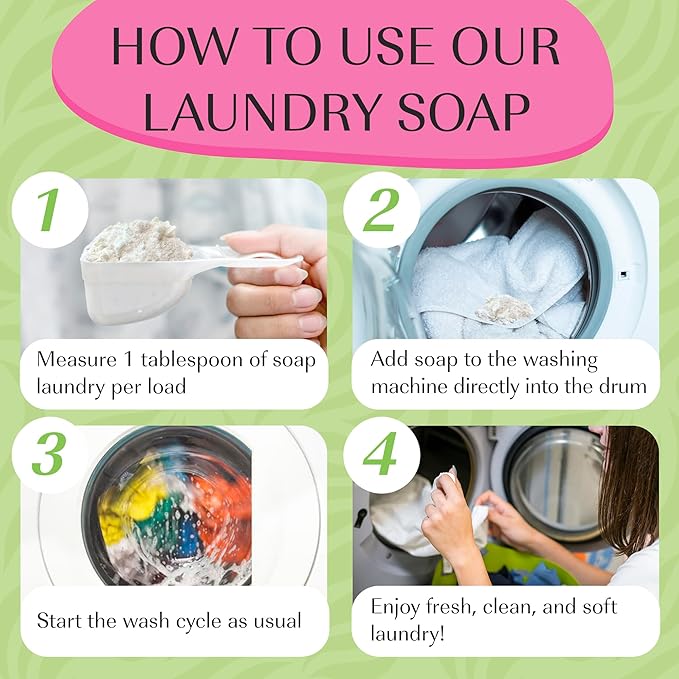 Natural Laundry Detergent Soap | Hypoallergenic Deep Cleaning Washing Powder | Eco-Friendly, Safe, and Effective BORAX, SODA ASH, EPSOM SALT, BAKING SODA and CASTILE SOAP (65 Loads) (Aloha Orchid)