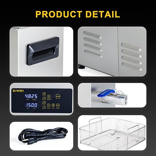 22L Ultrasonic Cleaner, One-Touch Cleaning, Heating, Dual-Frequency, Sweep Frequency, Touch Ultrasonic Cleaning Machine for Labs,Carburetor,Jewelry,Dentures,Automotive Parts