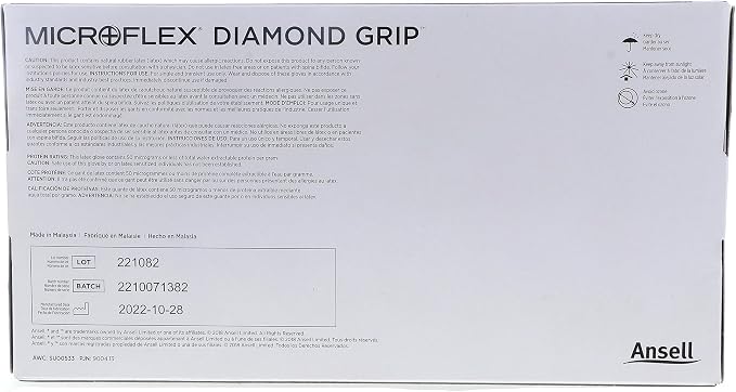Ansell MICROFLEX Diamond Grip MF-300 Exam Standard Gloves - Size L, Natural (Bundle of 200)