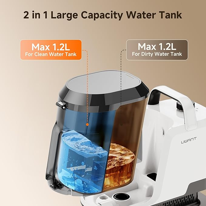 uwant Portable Carpet and Upholstery for Deep Cleaner, 18Kpa Carpet Cleaner Machine for Cars, Pets with Cleaning Tool and Self Cleaning Set of 1 for Spot, Rug, Couch