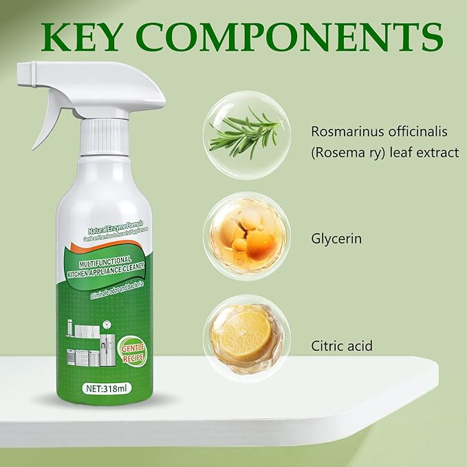 Ion Kitchen Cleaner Stain Remover Spray, Kitchen Foam Spray Cleaner, Multi-purpose Stain & Oil Remover for Oven, Stove, Range Hood & Appliances