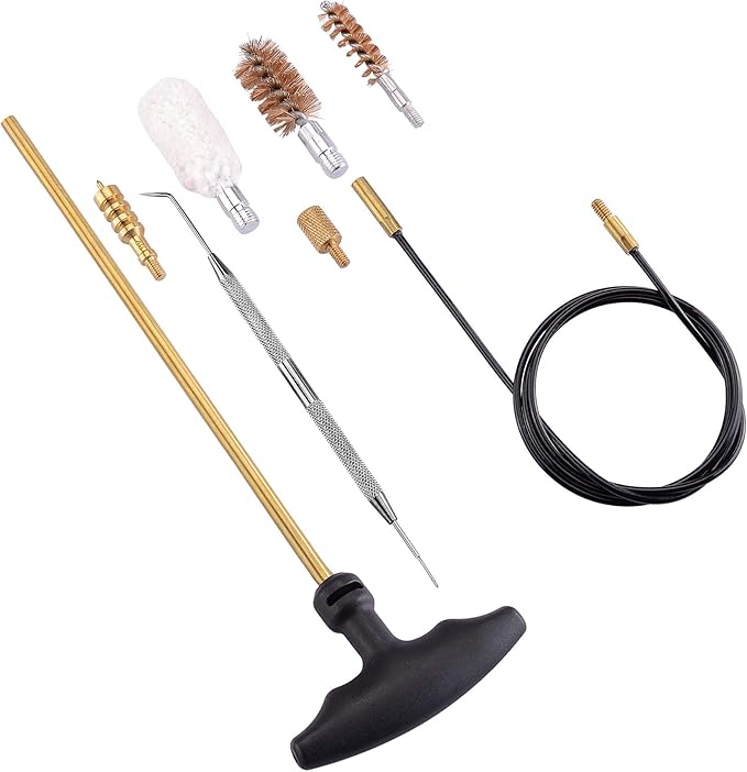 Raiseek Gun Cleaning Kit Rifle Handgun Shotgun Cleaning Kit in Zippered Portable Pouch for .22 .243 .280 .30 .357 .40 .45 Cal 12GA 20GA