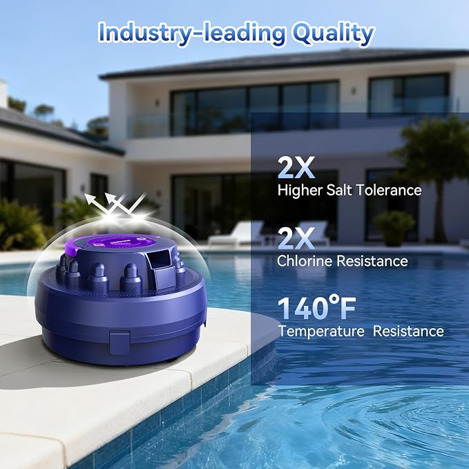 Cordless Robotic Pool Vacuum with Dual high-Powerful Motors Provide Strong Suction, 100 Min Runtime, Self-Parking, Pool Cleaner Robot for Above/In-ground Flat Pool up to 960 Sq.ft