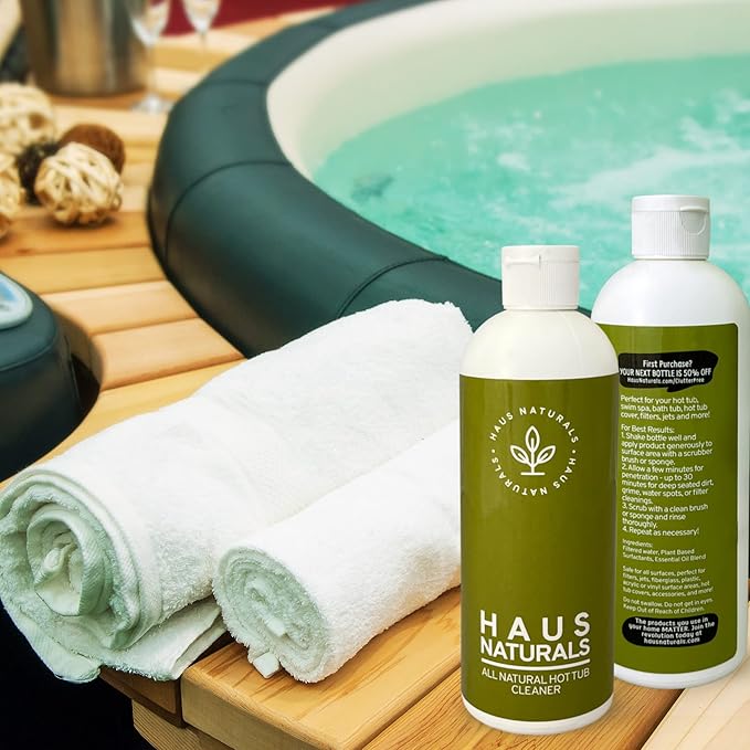 Hot Tub Cleaner for Inside Surface - Spa System Flush for Jets, Pipes & Surfaces - Spa Purge Hot Tub Line Flush Cleaner for Whirlpools, Jetted & Inflatable Bathtub - 16oz
