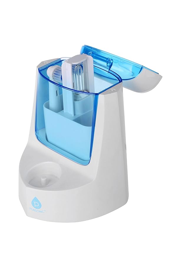 Pursonic RET200 Power Rechargeable Electric Toothbrush with UV Sanitizing Function, 12 Brush Heads Included