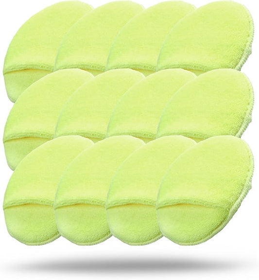 Maxshine Multipurpose Microfiber Finger Hold Applicator, Yellow, Dia: 16cm, 12 Pack