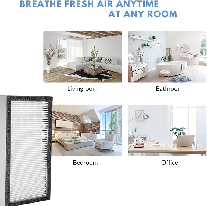 Nispira True HEPA Replacement Filter Compatible with Hunter Models 30966, 30747, 30748, 30750, 30856, 37748, 37750 Air Purifier, 2 Packs