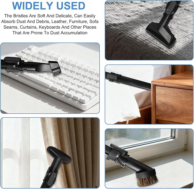 Replacement Accessories for Shark Cordless Vacuum IX141, IZ462H, IZ483H, IZ363HT, IZ361H, IZ163H, IZ362HD. Horsehair Brush, Dust Brush, Extension Hose, Crevice Tool, Dryer. D-Shaped Connector.