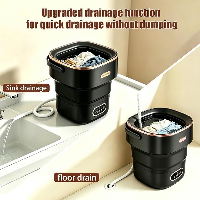 20L Mini Portable Washing Machine,Foldable Portable Washer Mini Lavadora Portatil for Apartment,RV,Camping,Travel – Wash Baby Clothes, Underwear,Bra Separately to Keep Clean and Healthy