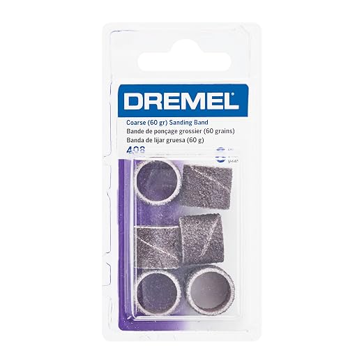 Dremel 408 1/2-Inch Sander Bands, Coarse, Rotary Tool Accessory, (Pack of 12)