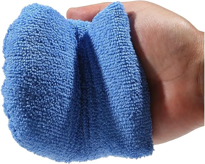 2/4/6Pcs Soft Microfiber Car Wax Applicator Mitts Polishing Sponge Wax Foam Car Wax Applicator Pad Car Detailing Cleaning Tools(2Pcs Blue)