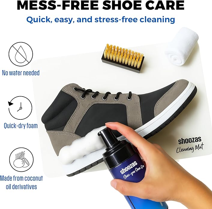 Shoozas Shoe Cleaner Kit – Mess-free, Powerful, and Delicate Shoe Cleaning Kits, Quick Dry, Non-Toxic, Safe on all Materials.