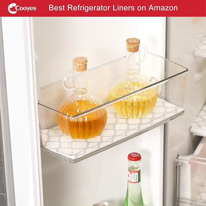 Cooyes Non Slip Refrigerator Liners, 2-in-1 Fridge Mats and Fresh-Keeping Shelf Liners, Absorbs Excess Moisture, BPA-Free, Multiple Sizes for Glass Shelves Kitchen Cabinets Drawers, 12" x 360"