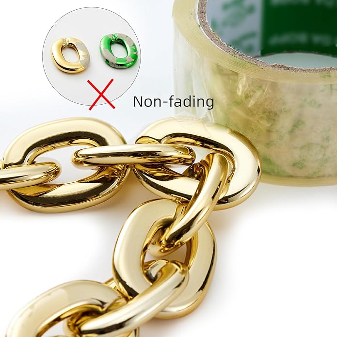 Passed colorfast test,Large Plastic Chain Necklace, 2 Pack / 4 Pack Optional,Hip-hop Rapper Big Chunky Fake Necklace , Super long Detachable, Non-fading Party Clothing Plastic Jewelry Necklace Decoration, Women and Men.