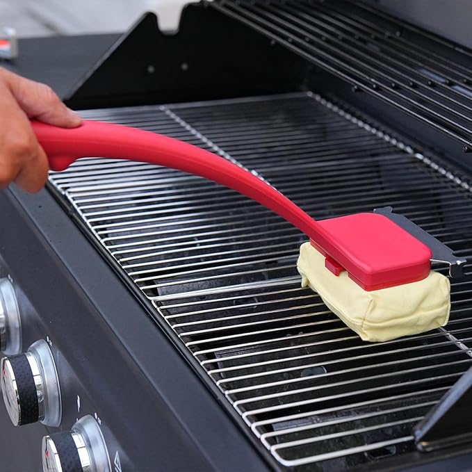 Grill Brush Bristle Free & Replacable Cleaning Head (Bundle)