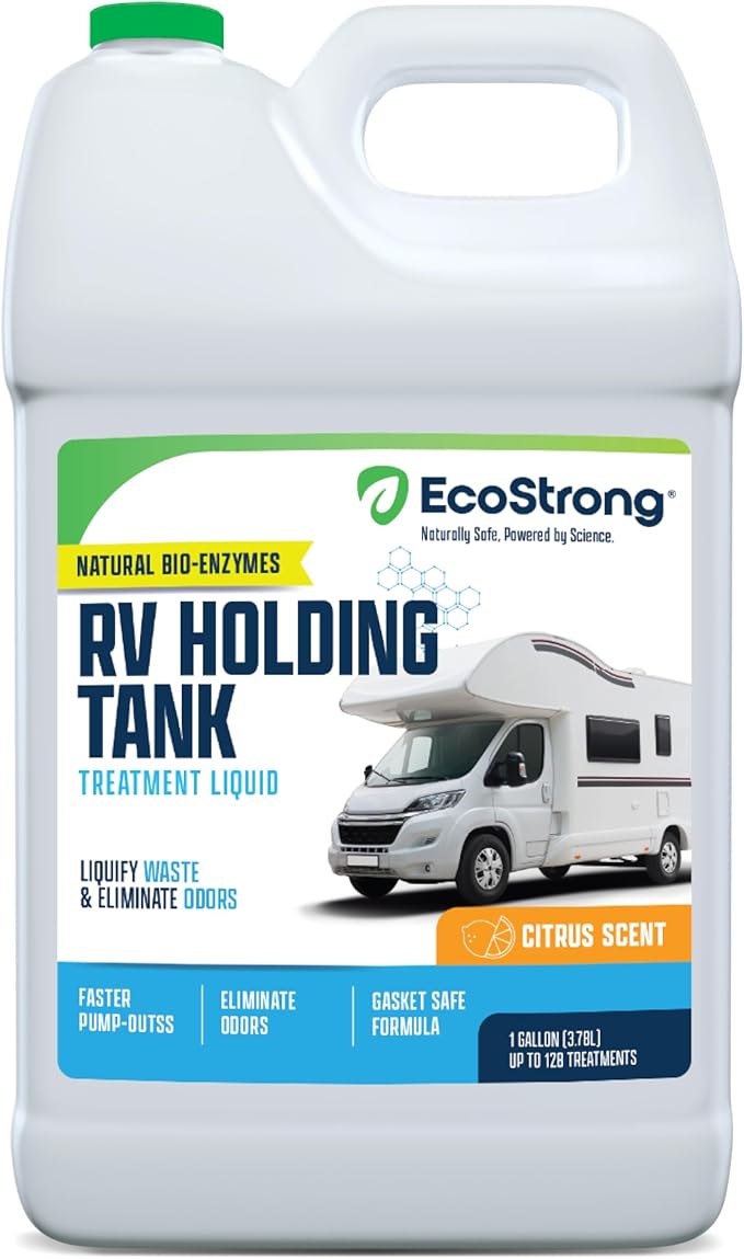 Eco Strong RV Toilet Treatment | RV Black Tank Treatment | RV Holding Tank Digestor, Odor Eliminator, and Cleaner | Perfect for Campers, RVs, Boats, 128 Treatments, Citrus