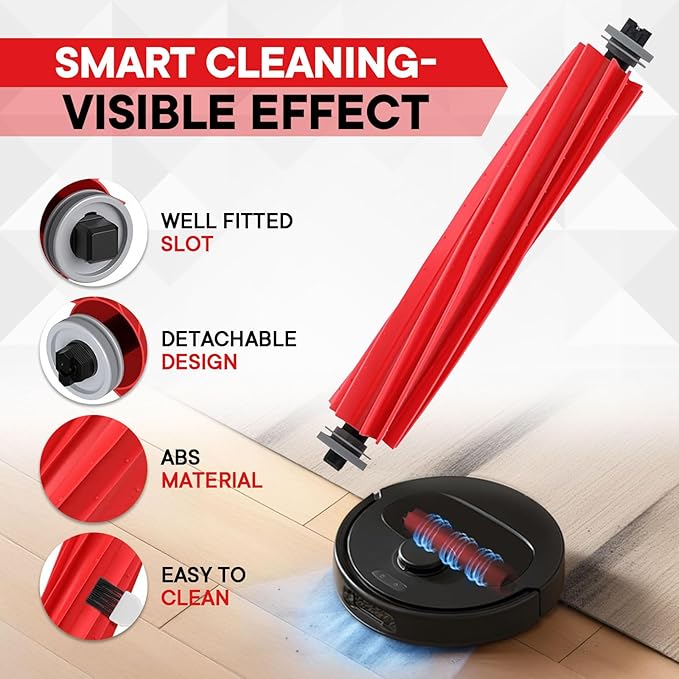 32 Pack Accessories Replacement Kit for Roborock Qrevo S/Qrevo Pro/Qrevo Plus/Qrevo MaxV Vacuum,2 Main Brushes,6 Filters&Bags+ 8 Side Brushes&Mop Pads,2 Tools