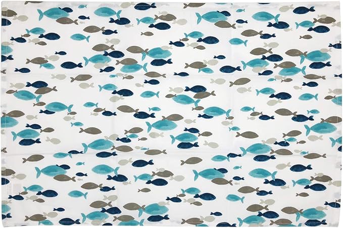 Wrapables® 100% Cotton Kitchen Dish Towels (Set of 3), Fish