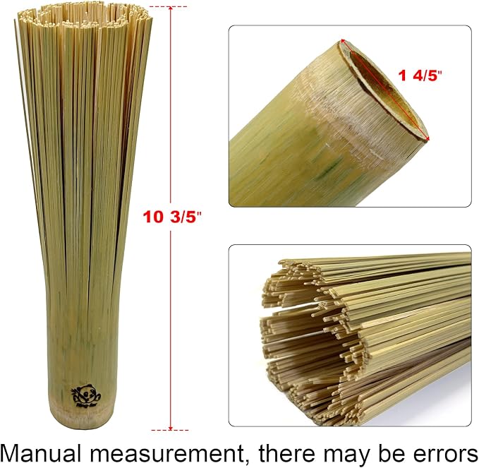 2 Pack Upgraded Bamboo Wok Brush – Long Handle Natural Scrubber for Cast Iron & Carbon Steel Woks & Kitchen Cookware – Durable Eco-Friendly Kitchen Cleaning Brush (Improved Stability Version，SmallB)