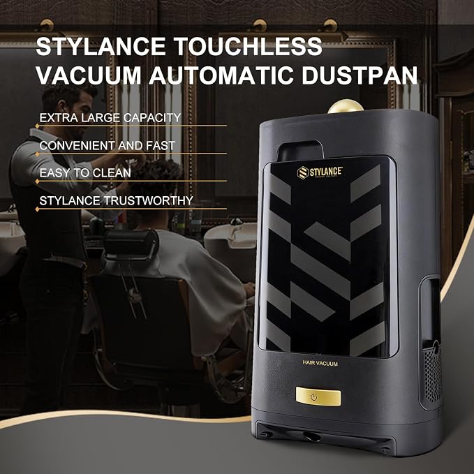 Touchless Vacuum Automatic Dustpan, Fast Function - for Sweeping Salon Home Pet Kitchen Dust Debris Hair, Automatic Infrared Sensors, Corded Canister Vacuum, 1400 Watt (Gold)