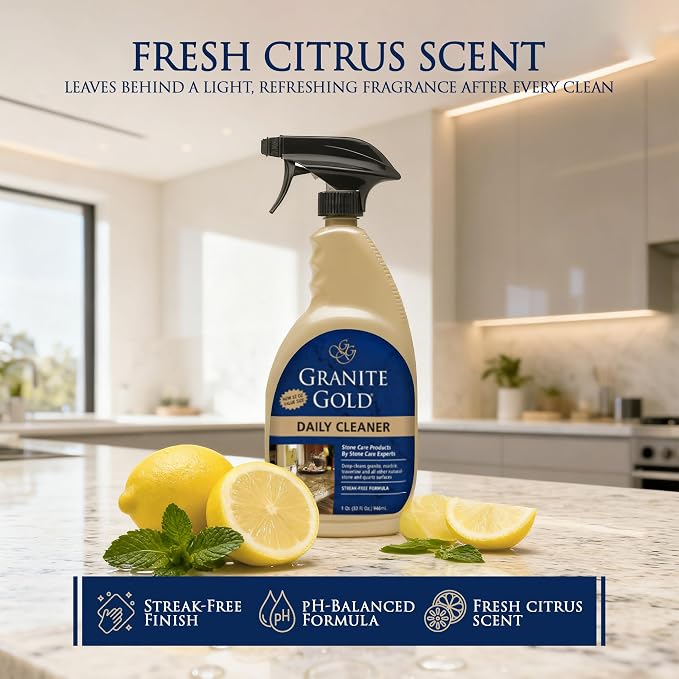 Granite Gold Daily Cleaner for Granite,Marble & Other Natural Stone & Quartz Surfaces,32 Ounces,(Pack of 2)