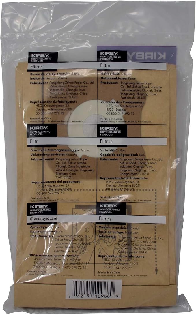 Kirby Vacuum Bags – Genuine Micron Magic Filtration – Compatible with G3, G4, G5, G6 – OEM Part #197294 – 3-Pack