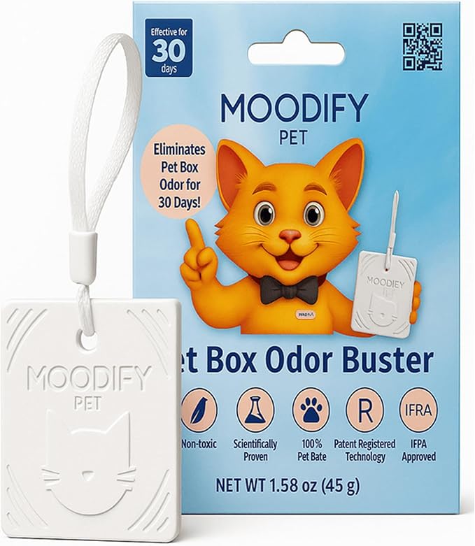MoodifyPet Pet Odor Eliminator for Home | Cat Litter Deodorizer, 30-Day Odor Neutralizer for Strong Odor, Non-Toxic, Fragrance-Free, Safe for Pets & Homes