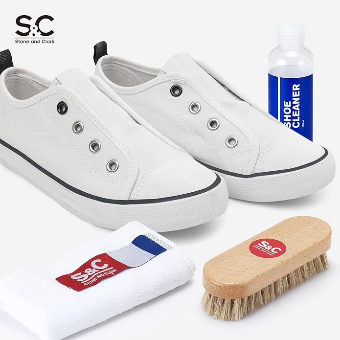 Stone and Clark Ultimate Shoe Care Kit for Sneakers and Leather Boots - Cleaning and Conditioning Combo.