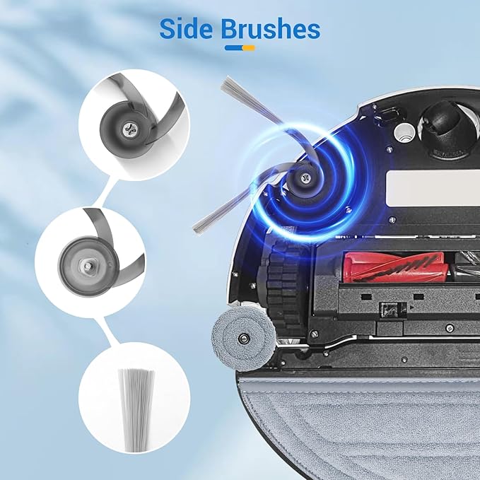 29Pcs Replacement Parts Accessory for Roborock Saros 10 Robot Vacuum Kit, 2 Main Brush, 1 High-Speed Clean, 4 Hepa Filter, 8 Mop Pads, 6 Side Brush, 6 Dust Bags, 1 Screwdriver, 1 Clean Tool