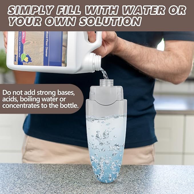 HOMTOYOU Wet Spray Mop for Floor Cleaning with 2 Bottles and 4 Washable Pads