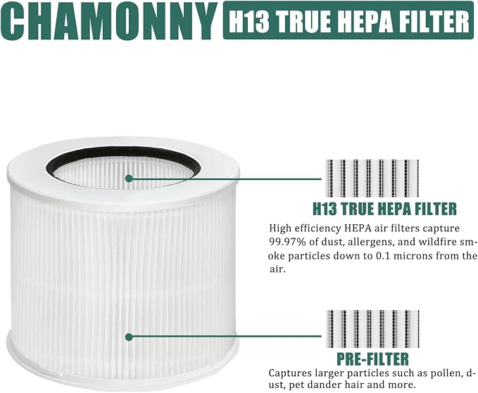 12020 Filter Replacement, Compatible with Clorox Tabletop Smart Air Purifier 11020 & 11021, 200 Sq. Ft. Capacity, 2Pack (12020 Filter)