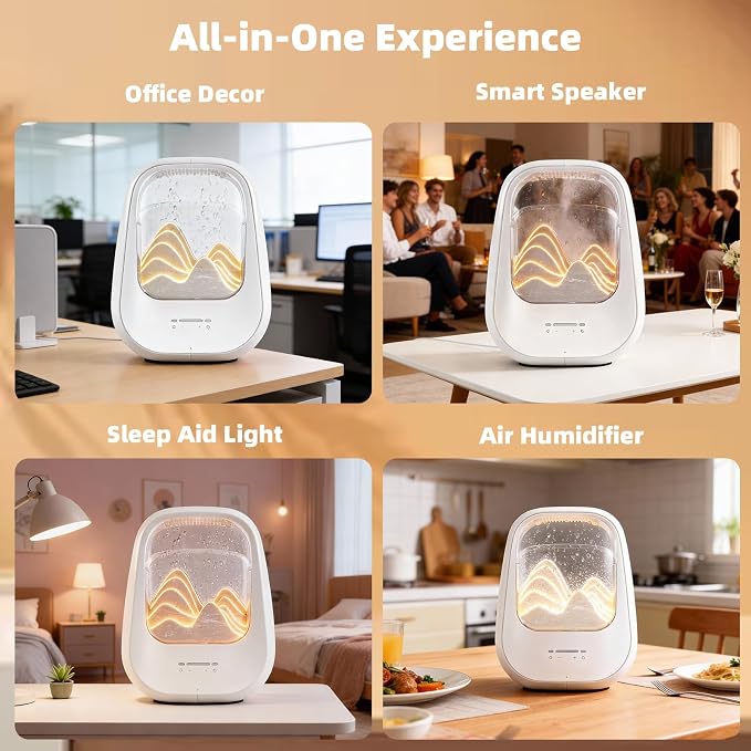 8-in-1 White Noise Sound Machine with Rain Drop Real Sound, Cream | Sound Machine with Aroma Diffuser for Sleeping, Stress Relief, Night Light Timer for Bedroom Office Home Hotel SPA Decor