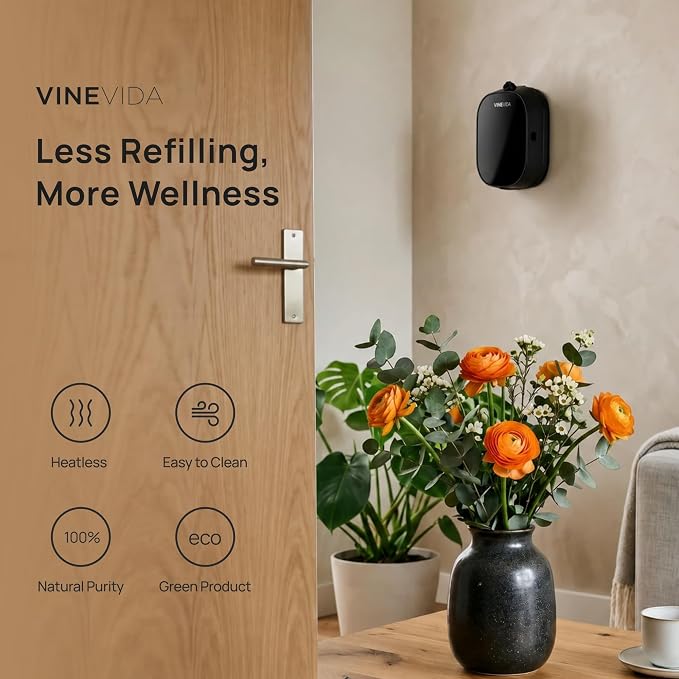 VINEVIDA Wall Mount Diffuser | Cold Air Diffusion Technology | Portable and Easy Installation | Covers up to 500 ft²