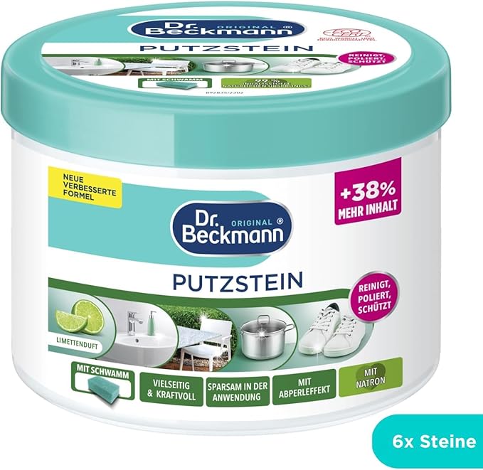 Dr. Beckmann Cleaning Stone, Universal Household Cleaner with Sponge, 550 g, Fresh Lime Scent