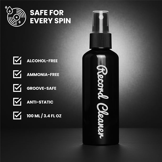 Big Fudge Record Cleaning Solution for Vinyl Records - 100ml (3.4oz) - LP Cleaner Fluid Refill Bottle for 4-in-1 Cleaning Kit - w/Fine Spray Nozzle