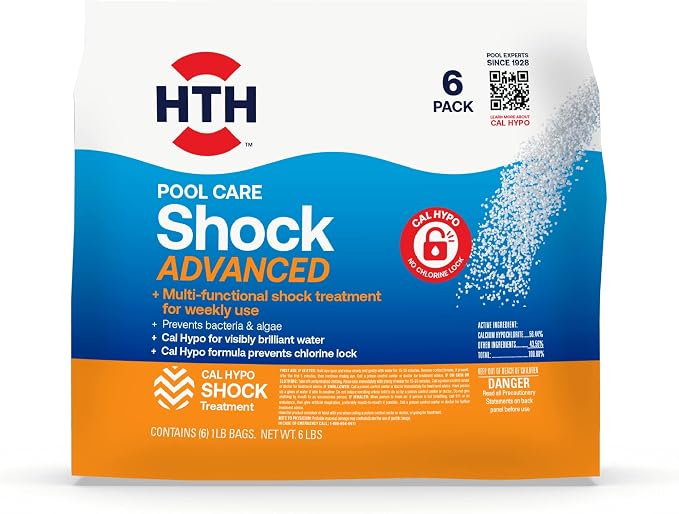 HTH Swimming Pool Care Green to Blue Advanced Shock System (6 pack) + HTH 52036 Swimming Pool Care Shock Advanced
