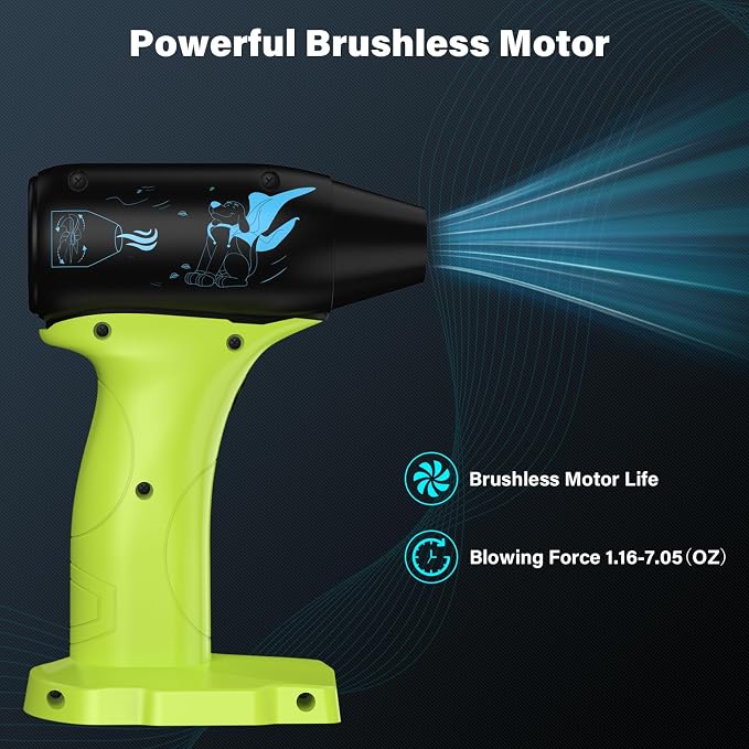 Cordless Jet Dry Blower for Ryobi 18V Battery, 130000RPM Turbo Blower, Compressed Air Duster & Mini Leaf Blower, Portable Handheld Dust/Snow Cleaner for Lawn Patio Car Office