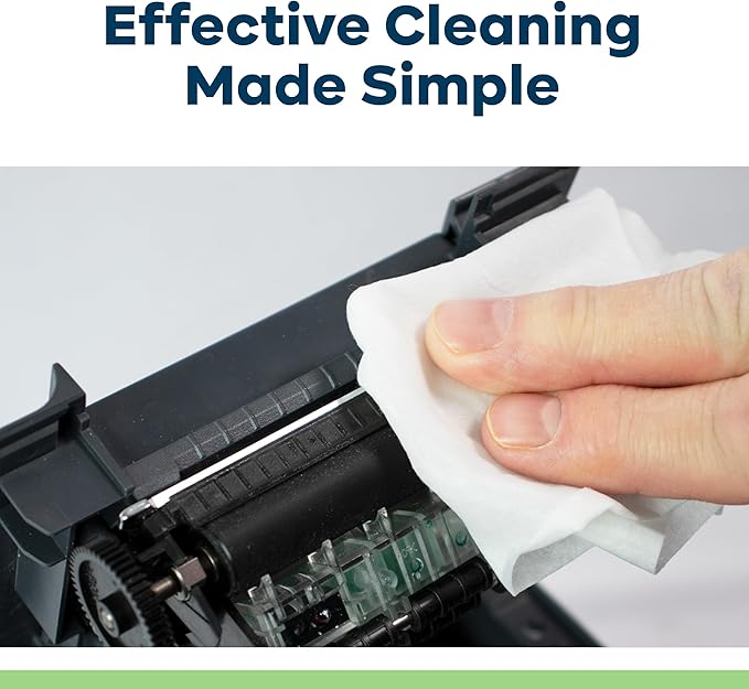 KICTeam - Label Printer Cleaning Wipes (100 Wipes) - NSF Certified - For Cleaning Printer Printhead, Platen Rollers & Cutter - Saturated with Fast-Acting Formula, PrintMint™