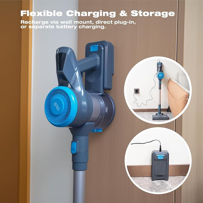 HAUSMEISTER VoltVac Go Cordless Vacuum Cleaner for Home Pet Hair, Portable Handheld Rechargeable Vacuum (Gray)