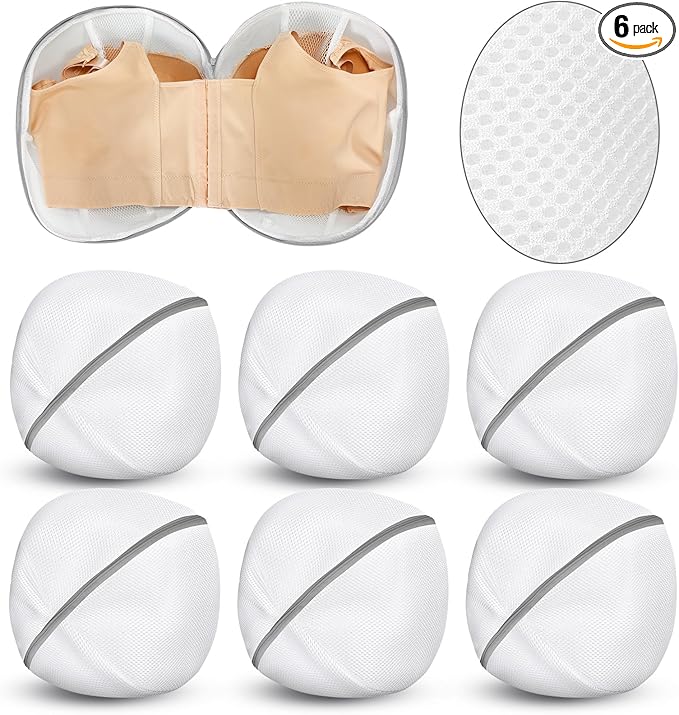 Shappy 6 Pieces Bra Washing Bag for Laundry Mesh Wash Lingerie Underwear Brassiere Washing Bags with Zipper for Women Laundry Storage(11.81 Inch,Gray)